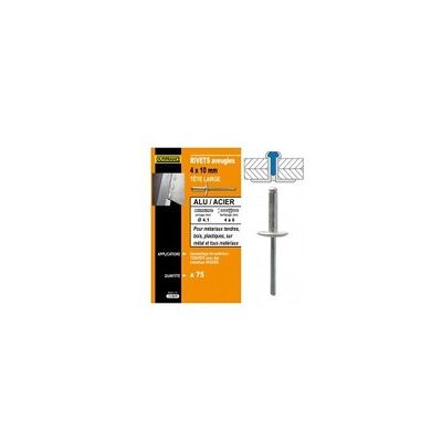 OUTIFRANCE Rivets 4.8x30mm Techman Fixation Robuste Aluminium - Techman OUTIFRANCE Rivets 4.8x30mm Techman Fixation Robuste Aluminium - Techman