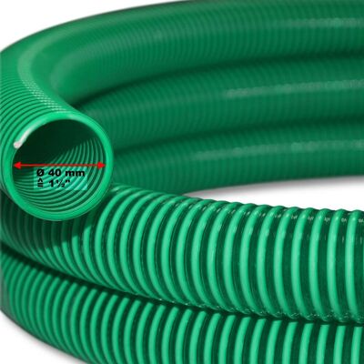 HELLOSHOP26 Manguera De Succión De Presión De 5 M 40 Mm (1 1/2) De Diámetro Reforzada En Espiral Verde 160001623 HELLOSHOP26 Manguera De Succión De Presión De 5 M 40 Mm (1 1/2) De Diámetro Reforzada En Espiral Verde 160001623