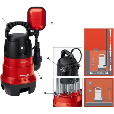 Trade Shop - Elettropompa Pompa Ad Immersione Einhell Gh Dp 3730 Per Acque Scure 370 Watt - Trade Shop - Elettropompa Pompa Ad Immersione Einhell Gh Dp 3730 Per Acque Scure 370 Watt -