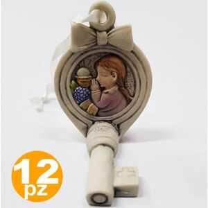 TRADE SHOP TRAESIO Trade Shop - Set Bomboniera Chiave Fiocco Gancio Comunione Bambina Sacra Eucarestia Ceramica - TRADE SHOP TRAESIO Trade Shop - Set Bomboniera Chiave Fiocco Gancio Comunione Bambina Sacra Eucarestia Ceramica -