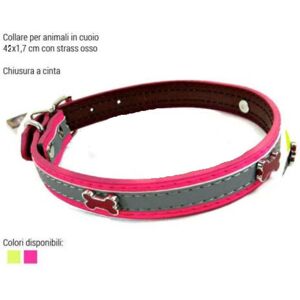 TRADE SHOP TRAESIO Trade Shop - Collare Per Cani Cuccioli Gatti Animali In Cuoio 42 Cm Vari Colori Strass Osso - TRADE SHOP TRAESIO Trade Shop - Collare Per Cani Cuccioli Gatti Animali In Cuoio 42 Cm Vari Colori Strass Osso -