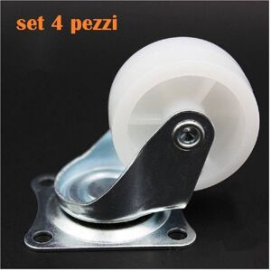 TRADE SHOP TRAESIO Trade Shop - Set 4 Ruota Ricambio Rotella Carrello Mobili Staffa Girevole Nylon 30 Mm - TRADE SHOP TRAESIO Trade Shop - Set 4 Ruota Ricambio Rotella Carrello Mobili Staffa Girevole Nylon 30 Mm -