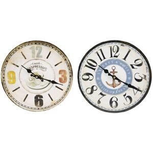 TRADE SHOP TRAESIO Trade Shop - Orologio Da Parete In Stile Vintage Tondo In Legno Analogico Casa Cucina 218707 - TRADE SHOP TRAESIO Trade Shop - Orologio Da Parete In Stile Vintage Tondo In Legno Analogico Casa Cucina 218707 -