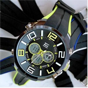 TRADE SHOP TRAESIO Trade Shop - Orologio Polso Zcc Uomo Analogico Digitale Dual Time Sveglia Sport Giallo Nero - TRADE SHOP TRAESIO Trade Shop - Orologio Polso Zcc Uomo Analogico Digitale Dual Time Sveglia Sport Giallo Nero -