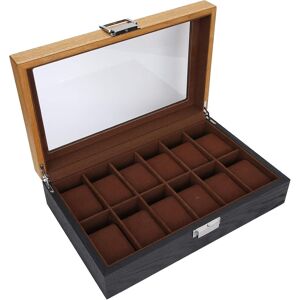 OEM Caja Para Relojes De Madera Maciza Con 12 Compartimentos, Bicolor, 31,5 X 19,8 X 8 Cm, Para Hombre O Mujer. OEM Caja Para Relojes De Madera Maciza Con 12 Compartimentos, Bicolor, 31,5 X 19,8 X 8 Cm, Para Hombre O Mujer.