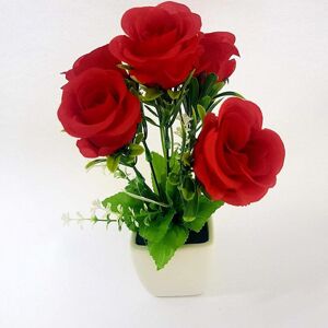 TRADE SHOP TRAESIO Trade Shop - Pianta Rosa Rosse Vaso Bianco Ceramica H29cm Fiori Decorazioni Casa Ufficio - TRADE SHOP TRAESIO Trade Shop - Pianta Rosa Rosse Vaso Bianco Ceramica H29cm Fiori Decorazioni Casa Ufficio -