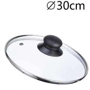 TRADE SHOP TRAESIO Trade Shop - Cubierta De Vidrio De Repuesto Para Pan Ø16-18-20-22-24-26-30-32cm Botón Negro - -diámetro 30cm - TRADE SHOP TRAESIO Trade Shop - Cubierta De Vidrio De Repuesto Para Pan Ø16-18-20-22-24-26-30-32cm Botón Negro - -diámetro 30cm -