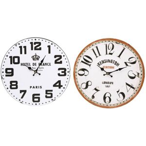 TRADE SHOP TRAESIO Trade Shop - Orologio Da Parete In Legno Rotondo Vintage Retro' Analogico Casa Cucina 218694 - TRADE SHOP TRAESIO Trade Shop - Orologio Da Parete In Legno Rotondo Vintage Retro' Analogico Casa Cucina 218694 -