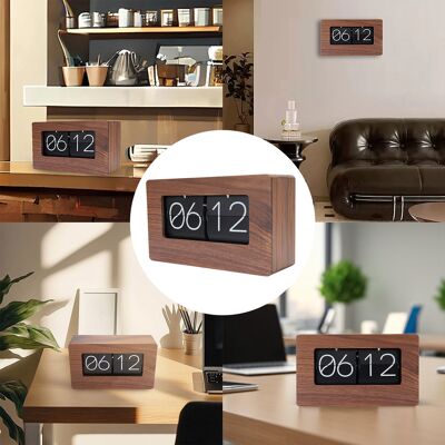 OEM Reloj De Mesa Automático Vintage Con Mecanismo Plegable – Modelo Retro Con Indicador De 24 Horas, Caja De Pvc Color Nogal Negro, 216 X 129 X 73 Mm, Funciona Con Pilas. OEM Reloj De Mesa Automático Vintage Con Mecanismo Plegable – Modelo Retro Con Indicador De 24 Horas, Caja De Pvc Color Nogal Negro, 216 X 129 X 73 Mm, Funciona Con Pilas.