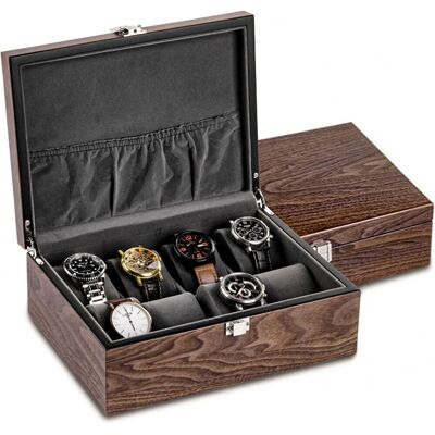 OEM Caja De Madera Para Reloj Con 8 Compartimentos, Tapa De Cristal, Mecanismo Mecánico, Espacio Para Guardar La Pulsera Y Solapa. OEM Caja De Madera Para Reloj Con 8 Compartimentos, Tapa De Cristal, Mecanismo Mecánico, Espacio Para Guardar La Pulsera Y Solapa.