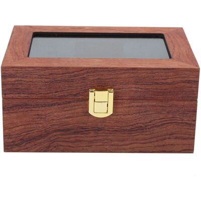 OEM Caja Expositora De Madera Para Relojes Con 3 Compartimentos, Ventana Transparente Y Superficie Antideslizante. OEM Caja Expositora De Madera Para Relojes Con 3 Compartimentos, Ventana Transparente Y Superficie Antideslizante.