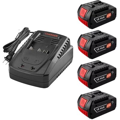OEM Batería De Repuesto, Capacidad De 8000 Mah, Compatible Con Modelos De Herramientas Eléctricas, 4 Baterías, 1 Cargador OEM Batería De Repuesto, Capacidad De 8000 Mah, Compatible Con Modelos De Herramientas Eléctricas, 4 Baterías, 1 Cargador