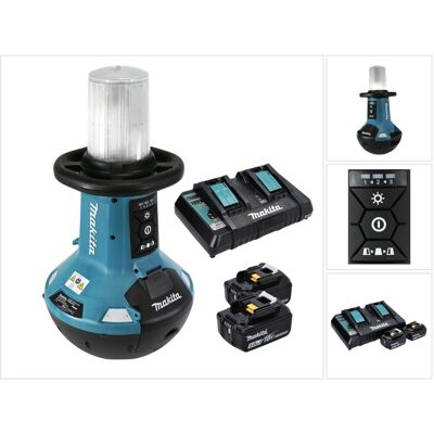 Luz Led De Superficie Con Batería Makita Dml 810 Pt 18/36 V (2 X 18 V) 5500 Lm Ip54 + 2 Baterías De 5,0 Ah + Cargador Doble Luz Led De Superficie Con Batería Makita Dml 810 Pt 18/36 V (2 X 18 V) 5500 Lm Ip54 + 2 Baterías De 5,0 Ah + Cargador Doble