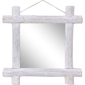 Vidaxl - Espejo De Troncos De Madera Maciza Reciclada Blanca 70x70 Cm Vidaxl - Espejo De Troncos De Madera Maciza Reciclada Blanca 70x70 Cm