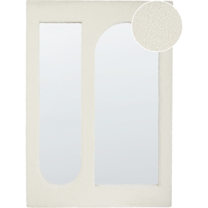 Espejo de Pared MDF Blanco Crema de Beliani - Moderno Rectangular Espejo de Pared MDF Blanco Crema de Beliani - Moderno Rectangular