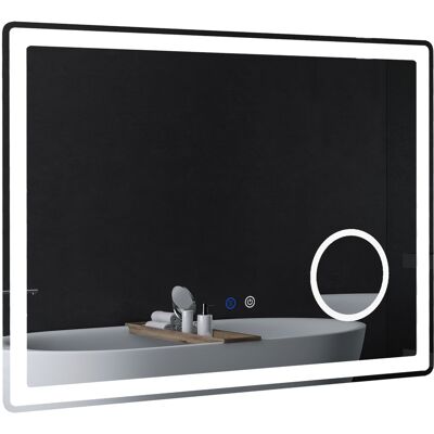 JHY DESIGN Espejo De Baño Led Con Aumento De 3x, Función Táctil, Función De Memoria, Antivaho, 80 X 60 Cm JHY DESIGN Espejo De Baño Led Con Aumento De 3x, Función Táctil, Función De Memoria, Antivaho, 80 X 60 Cm