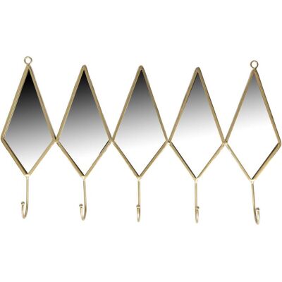 WEBMARKETPOINT Percha De Metal 5 Plazas Con Espejo Dorado Cm45,5x26,5x5 WEBMARKETPOINT Percha De Metal 5 Plazas Con Espejo Dorado Cm45,5x26,5x5