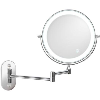 OEM Espejo De Aumento Iluminado De 5 Aumentos Montado En La Pared, Espejos De Maquillaje De 7 Pulgadas, Espejo De Baño, Espejo De Pared Doble, Giratorio 360° Y Extensible, Alimentado Por 4 Pilas Aaa (no I OEM Espejo De Aumento Iluminado De 5 Aumentos Montado En La Pared, Espejos De Maquillaje De 7 Pulgadas, Espejo De Baño, Espejo De Pared Doble, Giratorio 360° Y Extensible, Alimentado Por 4 Pilas Aaa (no I