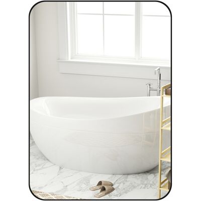 JHY DESIGN Espejo De Baño, Espejo De Pared, Lámina Irrompible, Marco De Metal, 50 X 70 Cm, Negro JHY DESIGN Espejo De Baño, Espejo De Pared, Lámina Irrompible, Marco De Metal, 50 X 70 Cm, Negro