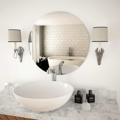 vidaXL Espejo de Pared 60cm Cristal Redondo - Espejo de Pared vidaXL Espejo de Pared 60cm Cristal Redondo - Espejo de Pared