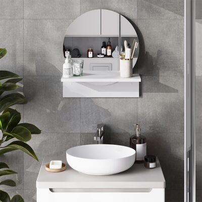 Espejo De Baño Elyra, Blanco, 40 X 47.5 Cm Con Estante, Vicco Espejo De Baño Elyra, Blanco, 40 X 47.5 Cm Con Estante, Vicco