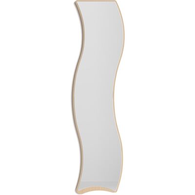 Herdasa Espejo De Pared Curvas, 170x45, Colección Looker, En Mdf Chapado En Haya Y Lacado. Roble Herdasa Espejo De Pared Curvas, 170x45, Colección Looker, En Mdf Chapado En Haya Y Lacado. Roble