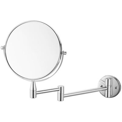 XISRENS Espejo De Aumento Redondo De Pared Para Baño, Aumento 1x/5x, Retráctil, Cromado XISRENS Espejo De Aumento Redondo De Pared Para Baño, Aumento 1x/5x, Retráctil, Cromado