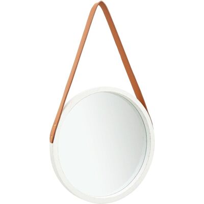 Décoshop26 - DEC022902 - Blanco y marrón - 40 cm - Espejo Décoshop26 - DEC022902 - Blanco y marrón - 40 cm - Espejo