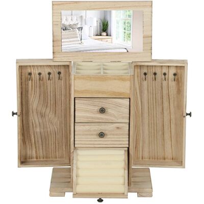 HELLOSHOP26 Joyero 4 Niveles 26.5 X 16 X 33.5 Cm Almacenamiento Organizado Espejo Integrado Compacto Clásico Decorativo De Mdf Marrón 210008057 HELLOSHOP26 Joyero 4 Niveles 26.5 X 16 X 33.5 Cm Almacenamiento Organizado Espejo Integrado Compacto Clásico Decorativo De Mdf Marrón 210008057