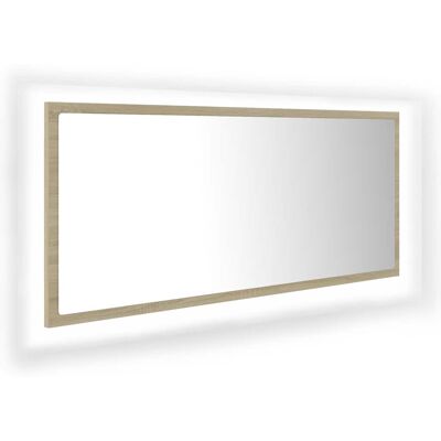 Espejo de baño LED roble Sonoma vidaXL - Espejo de baño Espejo de baño LED roble Sonoma vidaXL - Espejo de baño