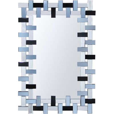 HERDASA Espejo De Pared Rectangular, 89x60, Con Pequeños Cristales Decorativos En El Marco HERDASA Espejo De Pared Rectangular, 89x60, Con Pequeños Cristales Decorativos En El Marco