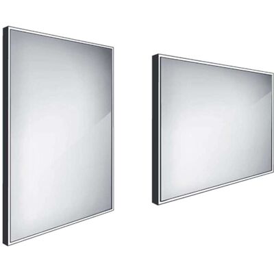 Nimco Espejos - Espejo Con Luz Led, 60x80 Cm, Aluminio/negro Zpc 13002-90 Nimco Espejos - Espejo Con Luz Led, 60x80 Cm, Aluminio/negro Zpc 13002-90