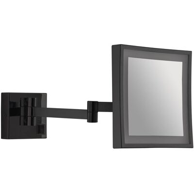KIAMAMI VALENTINA Espejo De Aumento De Pared Cuadrado 5x Con Led Negro Mate Nina KIAMAMI VALENTINA Espejo De Aumento De Pared Cuadrado 5x Con Led Negro Mate Nina