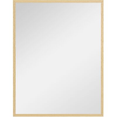 JHY DESIGN Espejo De Pared Rectangular De 90 X 70 Cm, Marco De Madera, Ideal Para El Baño, Salón O Dormitorio, Natural. JHY DESIGN Espejo De Pared Rectangular De 90 X 70 Cm, Marco De Madera, Ideal Para El Baño, Salón O Dormitorio, Natural.