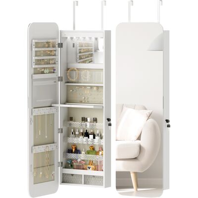 OEM Espejo Joyero Con Luz Led Montado En La Pared O En La Puerta Con Cerradura Espejo Entero 2 Cajones Blanco OEM Espejo Joyero Con Luz Led Montado En La Pared O En La Puerta Con Cerradura Espejo Entero 2 Cajones Blanco