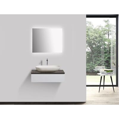 Bernstein - Vision 700 Set De Baño Blanco Mate - Sin Espejo, Con Tapa Adicional Blanca, Con Lavabo Sobre Encimera O-540 Mate Bernstein - Vision 700 Set De Baño Blanco Mate - Sin Espejo, Con Tapa Adicional Blanca, Con Lavabo Sobre Encimera O-540 Mate
