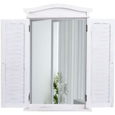 DÉCOSHOP26 - Ventana 71x46x5 - Blanco envejecido - mirror DÉCOSHOP26 - Ventana 71x46x5 - Blanco envejecido - mirror