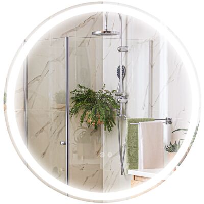 JHY DESIGN Espejo De Baño Redondo, Iluminación Led, Función Táctil, Antivaho, 60 X 60 Cm JHY DESIGN Espejo De Baño Redondo, Iluminación Led, Función Táctil, Antivaho, 60 X 60 Cm