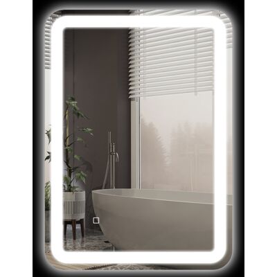 JHY DESIGN Espejo De Baño Iluminado, Táctil, Antivaho, Regulable, 3 Colores De Luz, 50 X 70 Cm, Plateado. JHY DESIGN Espejo De Baño Iluminado, Táctil, Antivaho, Regulable, 3 Colores De Luz, 50 X 70 Cm, Plateado.