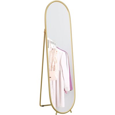 JHY DESIGN Espejo De Pie Ovalado De Cuerpo Entero, Marco De Metal, 40 X 160 Cm, Color Dorado. JHY DESIGN Espejo De Pie Ovalado De Cuerpo Entero, Marco De Metal, 40 X 160 Cm, Color Dorado.