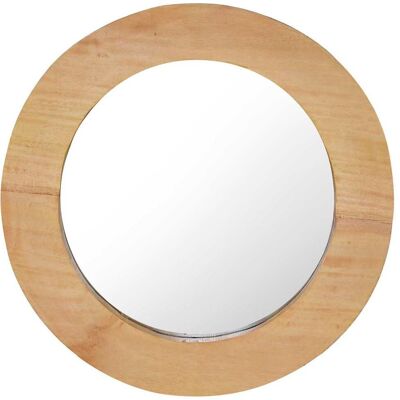 Espejo de Pared de Teca vidaXL 40cm Marrón - Espejo de Pared Espejo de Pared de Teca vidaXL 40cm Marrón - Espejo de Pared