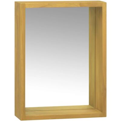 armario con espejo de teca maciza vidaXL - Almacenamiento de baño en pared armario con espejo de teca maciza vidaXL - Almacenamiento de baño en pared