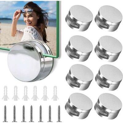 OEM 8 Clips Redondos Para Espejos, Clips De Cristal Para Espejos De Baño, Soportes De Pared Redondos Hechos De Aleación De Zinc. OEM 8 Clips Redondos Para Espejos, Clips De Cristal Para Espejos De Baño, Soportes De Pared Redondos Hechos De Aleación De Zinc.