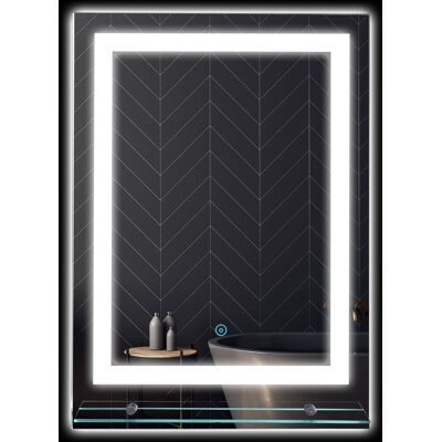 JHY DESIGN Espejo De Baño Redondo Con Iluminación Led, Ø 80 Cm, Para Montaje En Pared, Con Iluminación De 3 Colores, Interruptor Táctil, 46 W, Blanco/plata. JHY DESIGN Espejo De Baño Redondo Con Iluminación Led, Ø 80 Cm, Para Montaje En Pared, Con Iluminación De 3 Colores, Interruptor Táctil, 46 W, Blanco/plata.