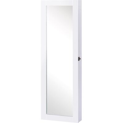 JHY DESIGN Armario Joyero De Pared Con Espejo, Ganchos Y Ranuras, 37 X 9,5 X 112 Cm, Blanco. JHY DESIGN Armario Joyero De Pared Con Espejo, Ganchos Y Ranuras, 37 X 9,5 X 112 Cm, Blanco.