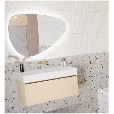 Puris Espejo de Baño Pebble 100 x 70 cm - espejo asimétrico con calefacción Puris Espejo de Baño Pebble 100 x 70 cm - espejo asimétrico con calefacción