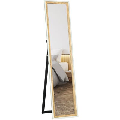 JHY DESIGN Espejo De Cuerpo Entero Con Marco Efecto Madera, De Pie, De Pared O Montado En La Pared, 157 X 37 Cm, Blanco. JHY DESIGN Espejo De Cuerpo Entero Con Marco Efecto Madera, De Pie, De Pared O Montado En La Pared, 157 X 37 Cm, Blanco.