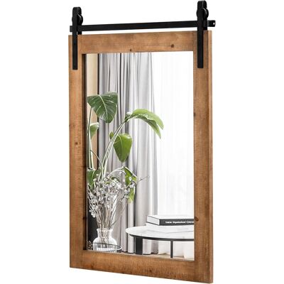 Costway - Espejo De Pared Estilo Farmhouse, Espejo Con Marco De Madera Y Soporte De Metal, 76 X 56 Cm Rectángulo Rústico Y Decorativo Para El Pasillo, Sala De Estar, Dormitorio (marrón) Costway - Espejo De Pared Estilo Farmhouse, Espejo Con Marco De Madera Y Soporte De Metal, 76 X 56 Cm Rectángulo Rústico Y Decorativo Para El Pasillo, Sala De Estar, Dormitorio (marrón)