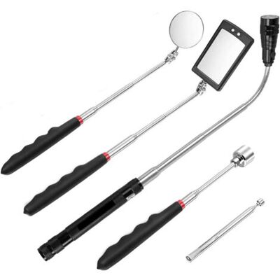 SANS MARQUE Espejo De Inspección, Juego De Herramientas Telescópicas Magnéticas De 5 Piezas, Kit De Herramientas Extensible Con Luz Led, Incluye Espejo De Inspección De 15 Lb/1 Lb/redondo/cuadrado/mango Pivotante SANS MARQUE Espejo De Inspección, Juego De Herramientas Telescópicas Magnéticas De 5 Piezas, Kit De Herramientas Extensible Con Luz Led, Incluye Espejo De Inspección De 15 Lb/1 Lb/redondo/cuadrado/mango Pivotante