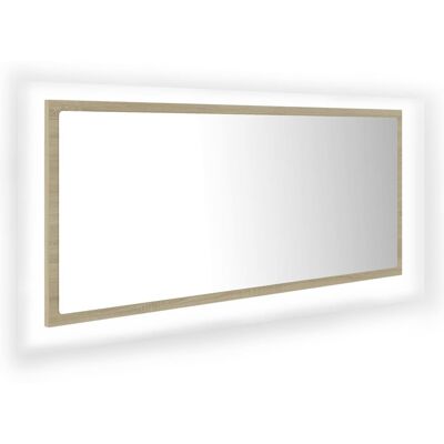 Espejo de baño LED roble Sonoma vidaXL - Espejo de baño Espejo de baño LED roble Sonoma vidaXL - Espejo de baño